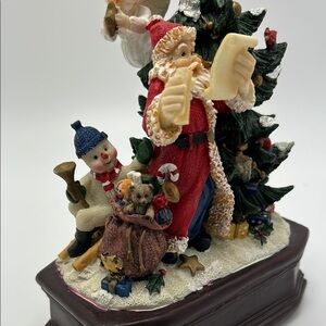 Holiday Style Santa With Tree Musical Red Green Holiday Decor Christmas Figurine